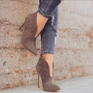 Forever 21 Brown Suede Stiletto Booties Size 6 - 4 in heel